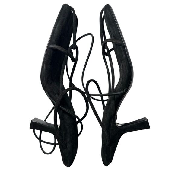 KHAITE Black Lace-up String Heels/ Sandal Shoes Sz: 39 1/2 US: 9 1/2 - Picture 4 of 8